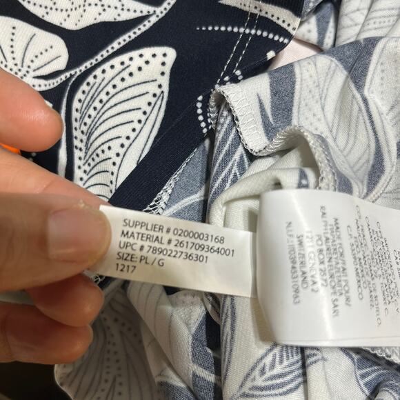 Chaps Women's Sleeveless Twist Knot Dress Petite Large Black White Floral Career - Picture 5 of 7